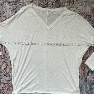 Free People We The Free On My Mind V Neck Dolman Sleeve Relaxed Shirt White Sm thumbnail 9