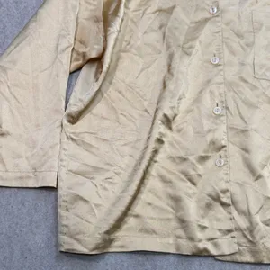 Vintage Christian Dior Pajama Set Women L Gold Luxury Old Money Loungewear Fair thumbnail 9