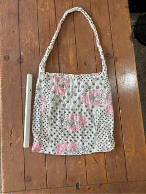 Free People lightweight, reusable cotton-gauze boho tote bag thumbnail 4