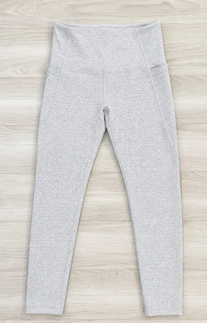 Lorna Jane Women's High-Waisted Heathered Gray Athletic Leggings Small thumbnail 1