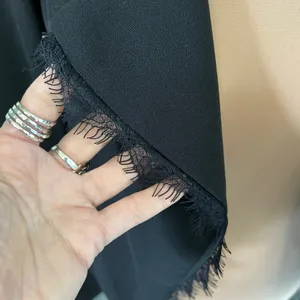 Anthropologie Elevenses Black Crop Eyelash Trim‎ Blazer Jacket thumbnail 6