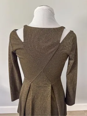 Urban Outfitters Cooperative Gold Shimmer Mini Dress thumbnail 7