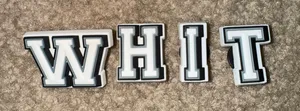 Crocs jibbitz Letter Charms Spelling WHIT — White & Black Block Letters thumbnail 1