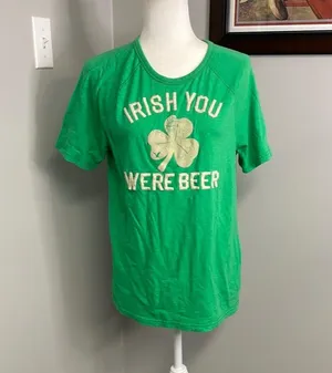 🍀American Eagle St Patrick’s day shirt Vintage Irish You Were Beer Womens Small thumbnail 1