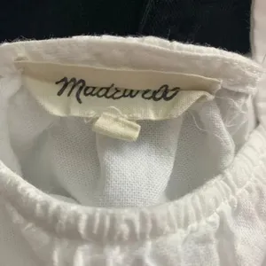 Madewell Cold Shoulder Top in‎ White Wash thumbnail 9
