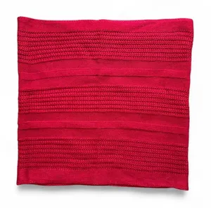 Unisex Red Cotton Knit Infinity Scarf, Tunnel Neck thumbnail 1