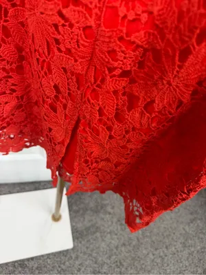 Soprano Size M Red Floral Lace Midi Dress Spaghetti Strap NWOT thumbnail 9