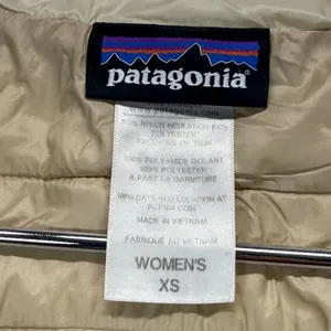 Patagonia Kai Lee Quilted Puffer Coat Lightweight Full Zip Jacket‎ Beige XS READ thumbnail 8