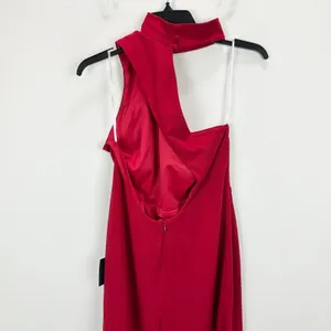 Lulus Keep It Interesting Red Asymmetrical Cutout Halter Maxi Dress Long XL NWT thumbnail 10