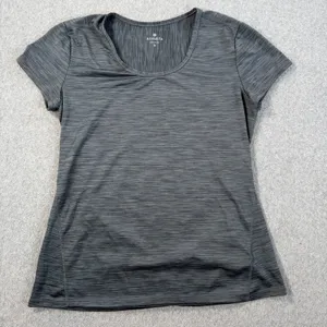 Athleta Women's Medium Gray Heather Short Sleeve Scoop Neck Activewear Top thumbnail 1