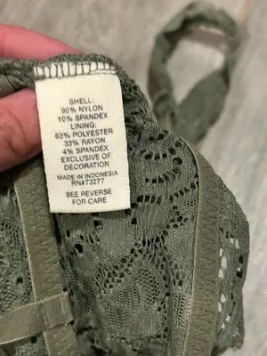 Mudd Olive Lace Wireless Bralette - size medium thumbnail 6