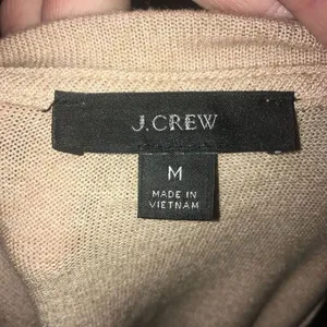 J Crew re-imagined beige scoop neck lightweight gathered sleeve top thumbnail 4
