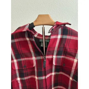 Lauren Ralph Lauren Wool Plaid Shirt Jacket Womens 1X‎ Red Shacket Quarter Zip thumbnail 5