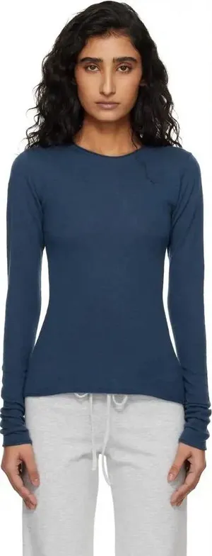 Skims (G13) featherweight Cashemere long Sleeve | Color Indigo | Size XL thumbnail 1