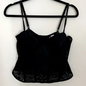 Divided H&M Modern Love Corset Black Lingerie Top Large Mesh Fitted thumbnail 1