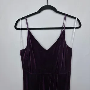 Lulus‎ Velvet Tulip Hem Maxi Dress Purple Romantic Evening Cocktail Size Large thumbnail 3