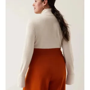 Athleta M Alicia Keys Inner Strength Merino Wool Bodysuit Chantilly Cream Medium thumbnail 4