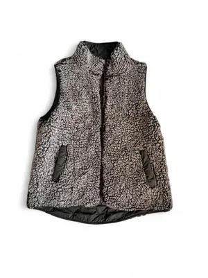 Thread & Supply Gray Plush Sherpa Fleece Vest (Medium) thumbnail 2
