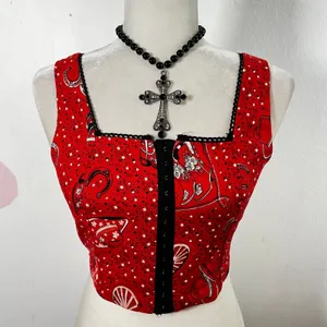Western Cowgirl Corset Style Top Womens‎ Small Red Rodeo Festival thumbnail 2