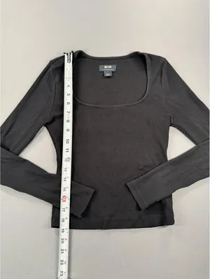 Maeve by Anthropologie | Small | Black Long-Sleeve Scoop-Neck Top thumbnail 4