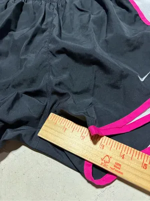 Nike Black Athletic Shorts with Pink Trim and White Panels XS thumbnail 6