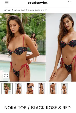 Everieswim Brand New - Black With Red Roses Bikini thumbnail 2