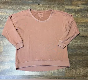 Aerie Oversized Slouchy Grunge Sweatshirt Brown Women's XS thumbnail 1