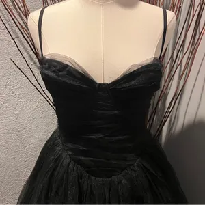 Nwt Oh Polly Black Tulle Sweetheart Neck Midi Dress Size 8 thumbnail 3