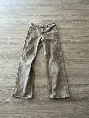 American Eagle Stovepipe Jeans Womens 2 Brown Taupe High Rise Straight Stretch thumbnail 2