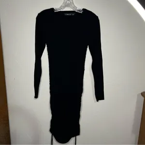 Lioness Black Easy‎ Village Long Sleeve Cinched Sides Sweater Dress thumbnail 3