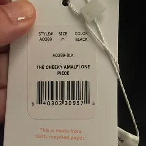 Andie The Cheeky Amalfi One Piece Swimsuit Black‎ size Medium NWT thumbnail 5