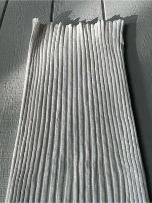 Free‎ People FP Beach Cotton Blend Ribbed Knit Veda Midi Skirt Ivory Size S thumbnail 8
