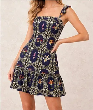 AGUABENITA Blue Floral for Target Dress Size 1X NEW NWOT thumbnail 1