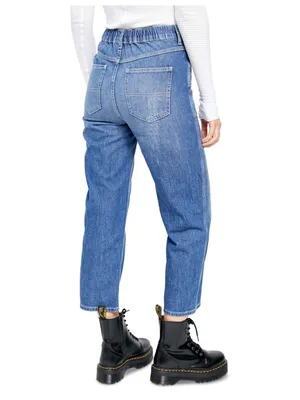 Free People Womens Chloe Baby Denim Cropped Straight Leg Jeans Blue Small thumbnail 2