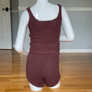 SKIMS Cozy Knit Garnet Brown Shorts & Cami Lounge Set XXS/XS thumbnail 3
