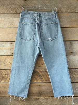 AGOLDE 90s Pinch Frayed Hem High Rise Straight Cropped Denim Jeans Sz 29 *READ* thumbnail 4