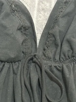 Wild Fable Black Lace-Trim Babydoll Top — Size XL thumbnail 2