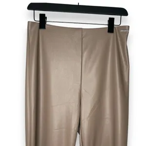 New FABLETICS Vegan Leather Pull-On Stretch Leggings Willow Bark‎ Tan Brown Sz L thumbnail 8