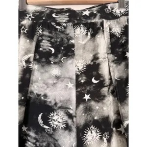 Poof New York Celestial Sun Moon Stars Women's Wide‎ Leg Pants Black White Small Witchy Gothic thumbnail 3