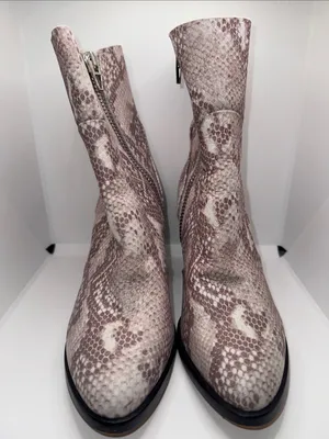 Dolce Vita Samie Leather Boots Bootie w Embossed Snake Print Women’s 9.5 thumbnail 3