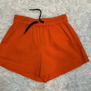 Everlane Shorts Orange Organic Cotton‎ Elastic Drawstring Casual Size S thumbnail 1