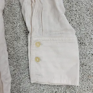 Free People Womens Belted‎ Top Medium Cream Solid Button Down Long Sleeve Blouse thumbnail 5