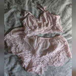 Victoria's Secret Pink Lace Pajama Set thumbnail 1