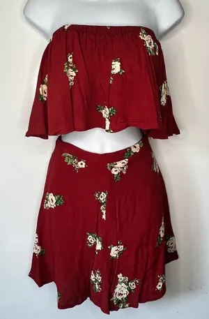 Stone Brigade Two‎ Piece Shorts Set Red thumbnail 1