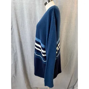 Denim & Co. Blue Striped Open Front Cardigan Sweater‎ Plus 3X thumbnail 8