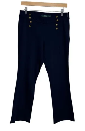 Lauren Ralph Lauren navy blue high waisted‎ dress pants medium petite thumbnail 1