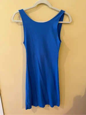 aerie Cobalt Twist-Front Sleeveless Dress thumbnail 2