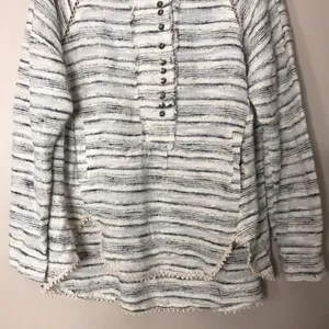 Free People Women's Henley Textured Striped Pullover Top Small thumbnail 4