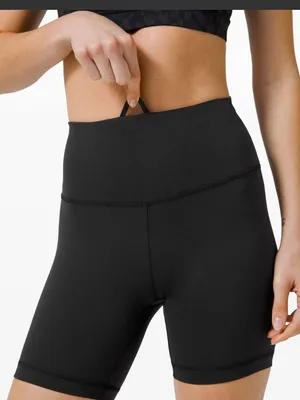 Lululemon Wunder Train High-Rise Shorts 6" drawstring adjustable waisted biker thumbnail 1