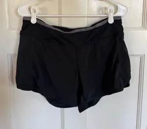 Lululemon black running shorts size 8 thumbnail 1